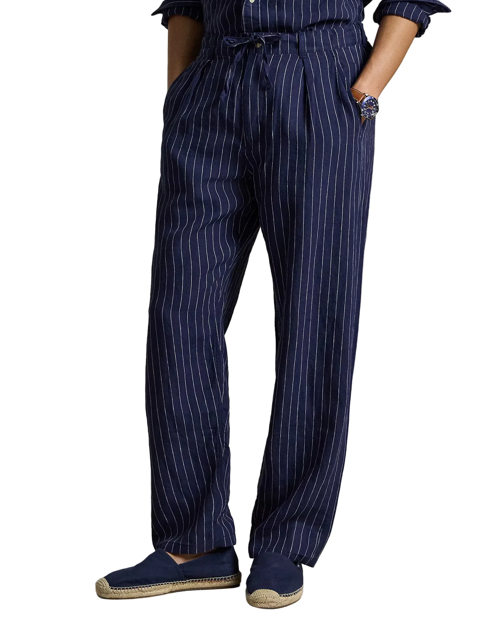 Lateef Relaxed Fit Striped Linen Pant - Image 2