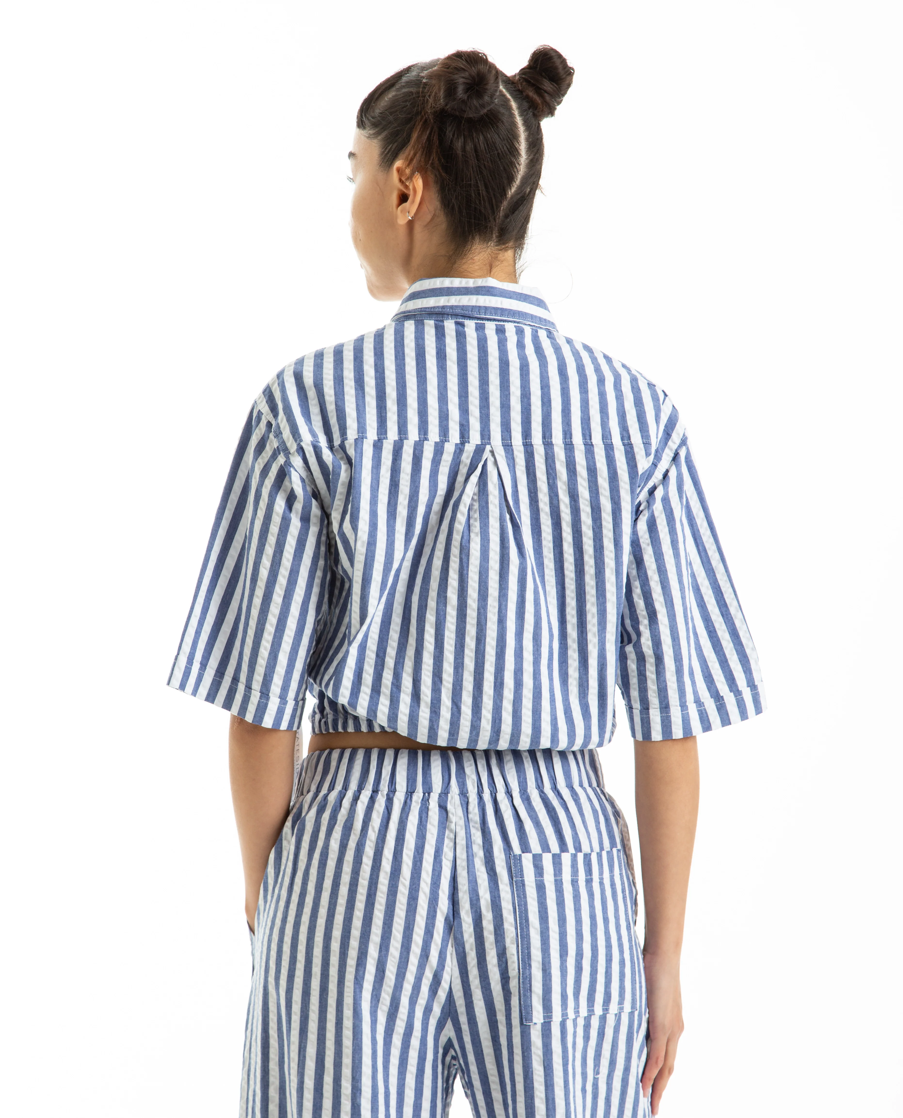 Puckered Stripe S/S Cropped - Image 3