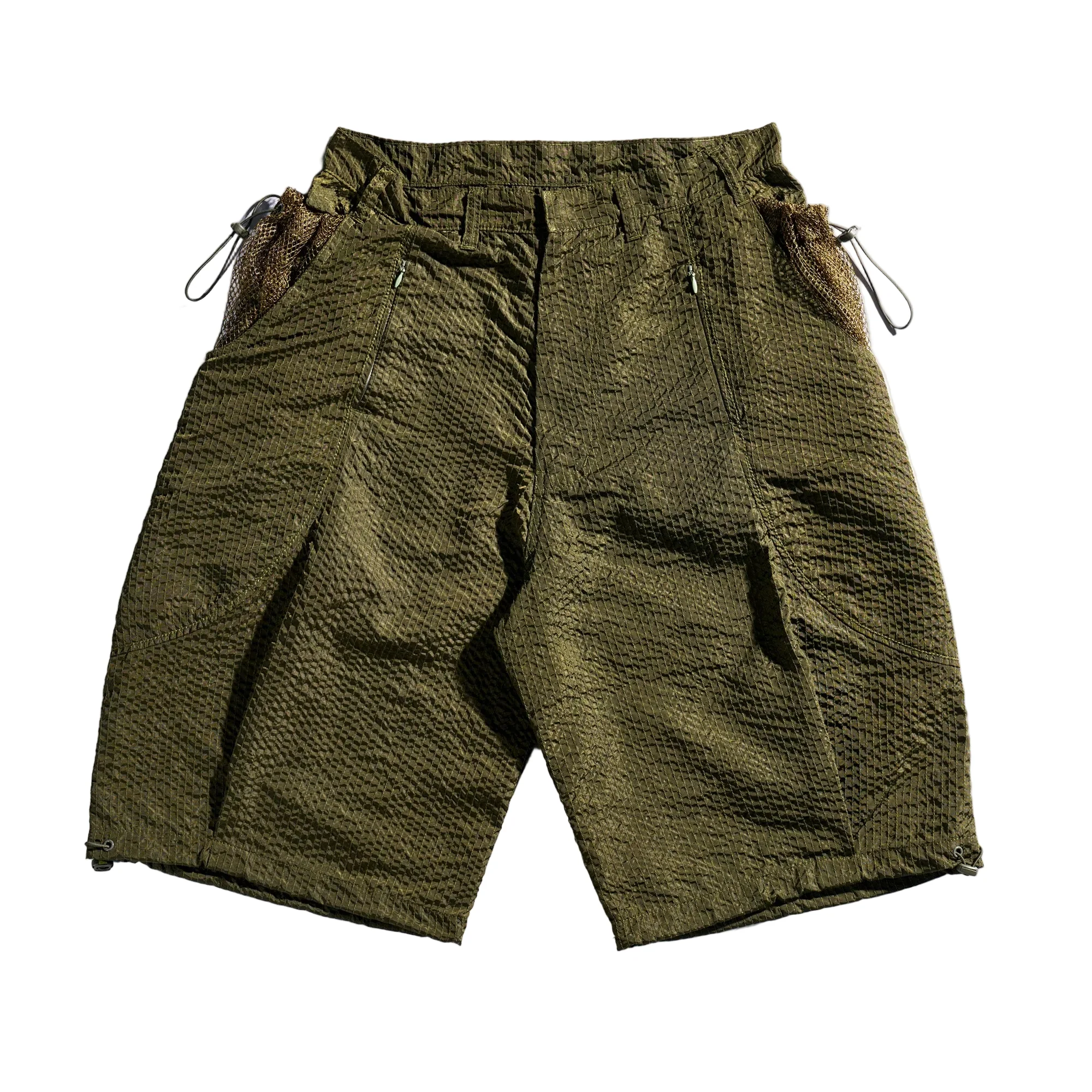 Stitched-Through Mesh Pocket Shorts