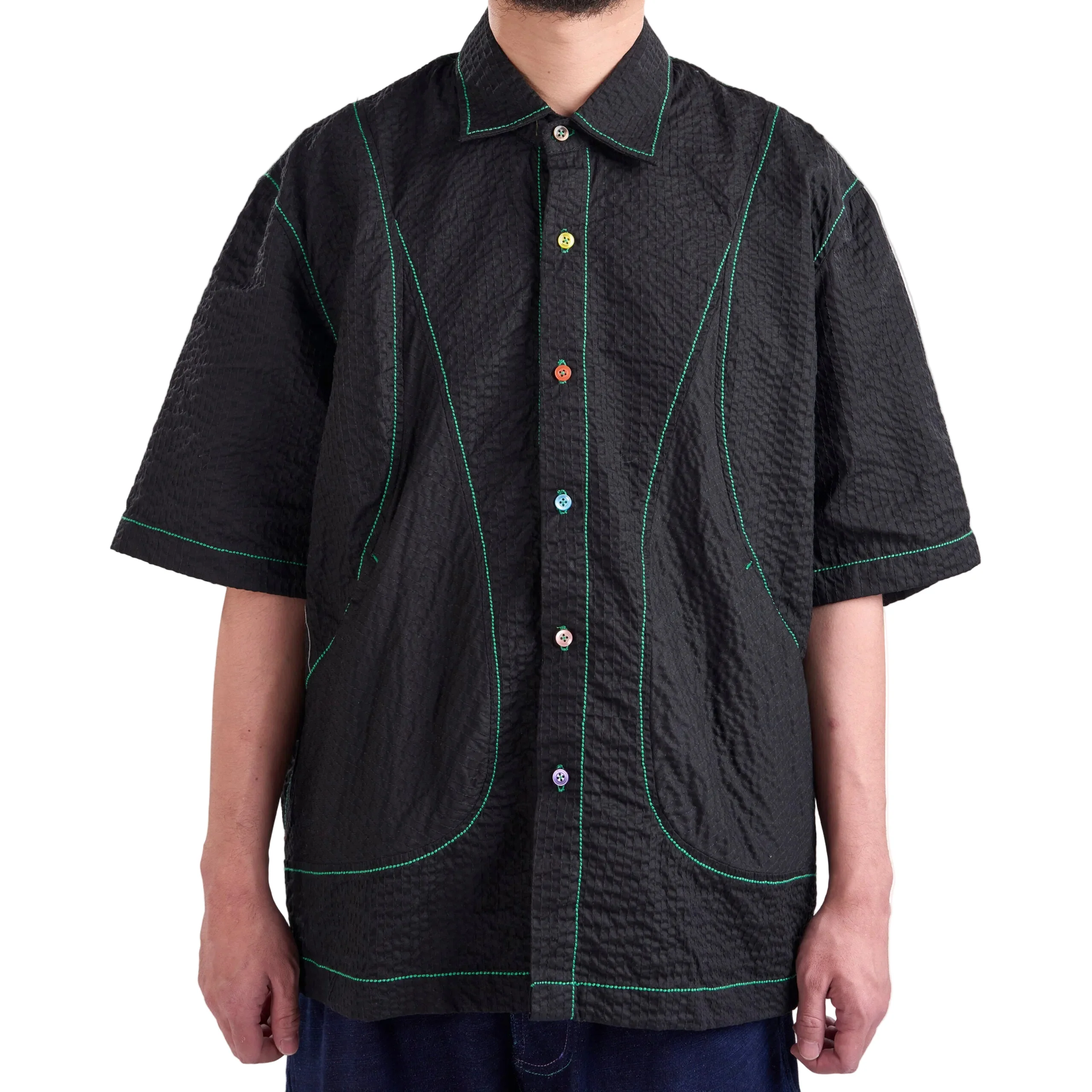 Stitched-Through Multi-Panel Pocket Shirt - Image 2